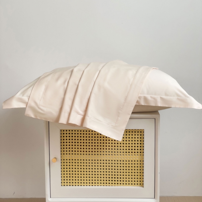 91家纺网 家纺一手货源 找家纺 金丝鸟 2023新款全棉100支长绒棉单品枕套 奶昔白