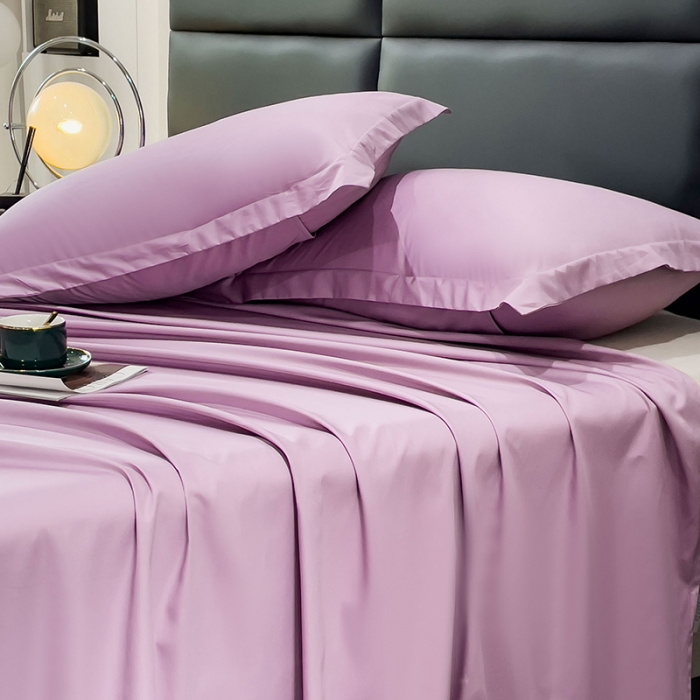 91家纺网 家纺一手货源 找家纺 金丝鸟 2023新款全棉100支长绒棉单品枕套 苏格拉紫