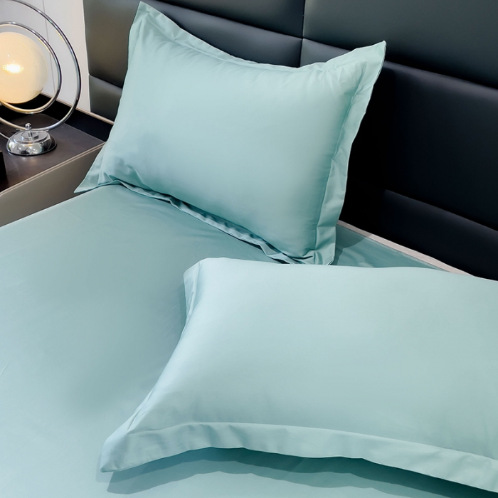 91家纺网 家纺一手货源 找家纺 金丝鸟 2023新款全棉100支长绒棉单品枕套 月光绿