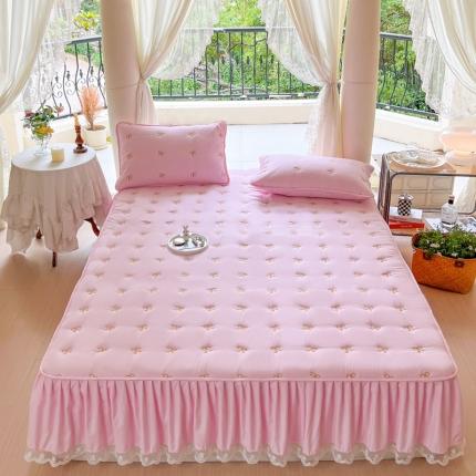 91家纺网 家纺一手货源 找家纺 （总）尊康家纺（原磊科） 2032新款蝴蝶系列亲肤奶昔白夹棉花边款床笠