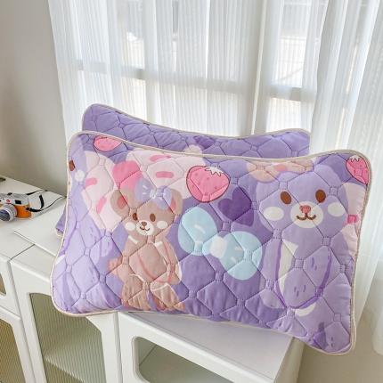 91家纺网 家纺一手货源 找家纺 花言狐语 2025新款水洗棉防水枕套一只 紫嫣兔