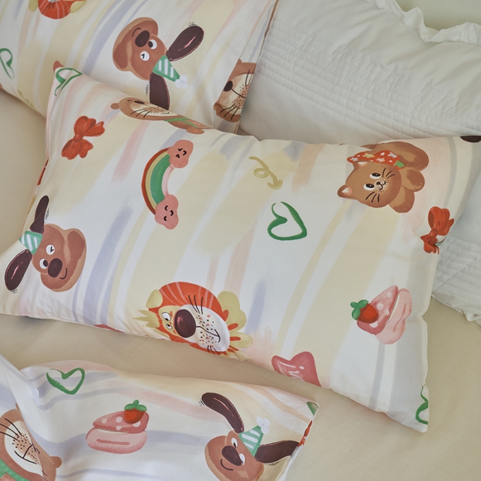 91家纺网 家纺一手货源 找家纺 窝米 2023新款13370全棉卡通风系列四件套 大狮子