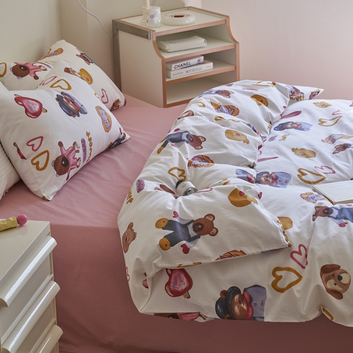 91家纺网 家纺一手货源 找家纺 窝米 2023新款13370全棉卡通风系列四件套 妙可乐园