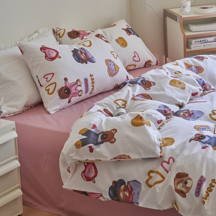 91家纺网 家纺一手货源 找家纺 窝米 2023新款13370全棉卡通风系列四件套 妙可乐园