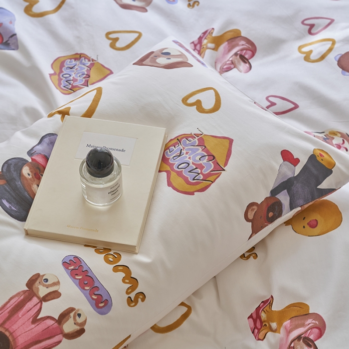 91家纺网 家纺一手货源 找家纺 窝米 2023新款13370全棉卡通风系列四件套 妙可乐园