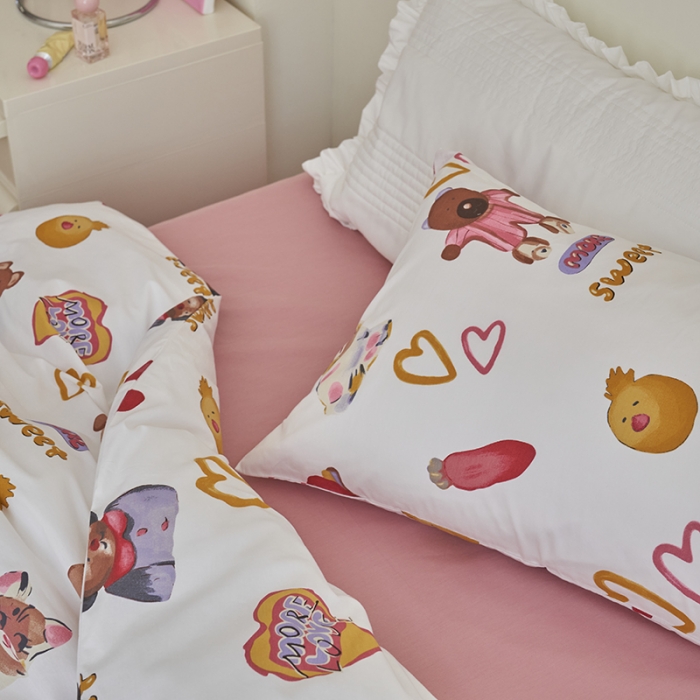 91家纺网 家纺一手货源 找家纺 窝米 2023新款13370全棉卡通风系列四件套 妙可乐园