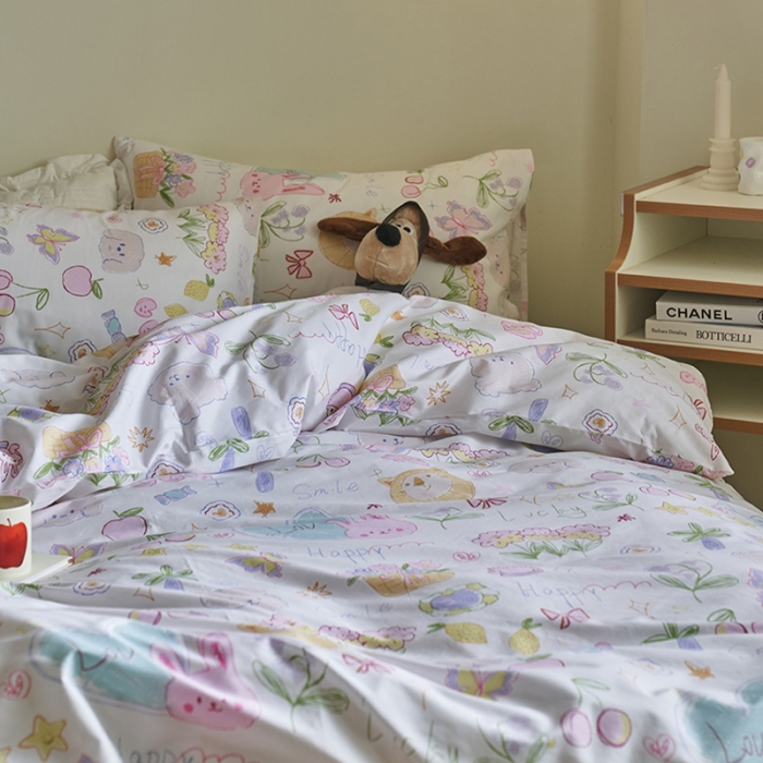 91家纺网 家纺一手货源 找家纺 窝米 2023新款13370全棉卡通风系列四件套 奇妙乐园
