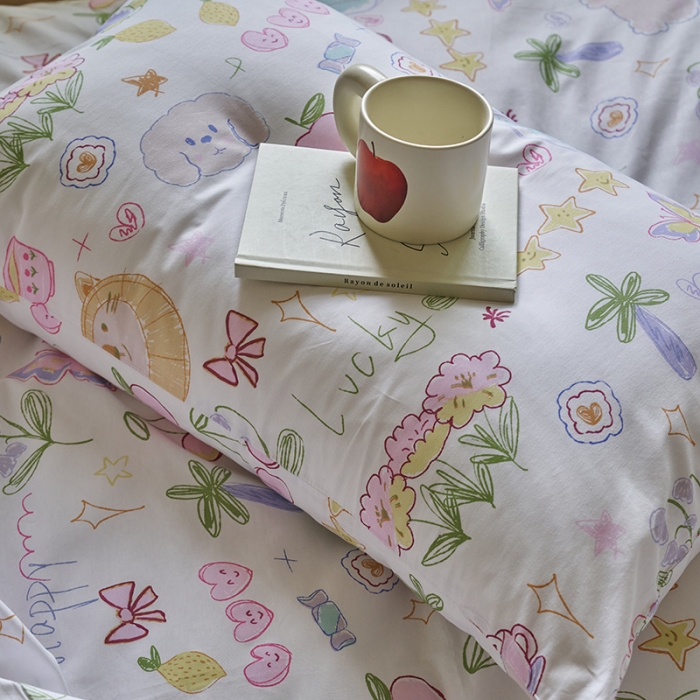 91家纺网 家纺一手货源 找家纺 窝米 2023新款13370全棉卡通风系列四件套 奇妙乐园