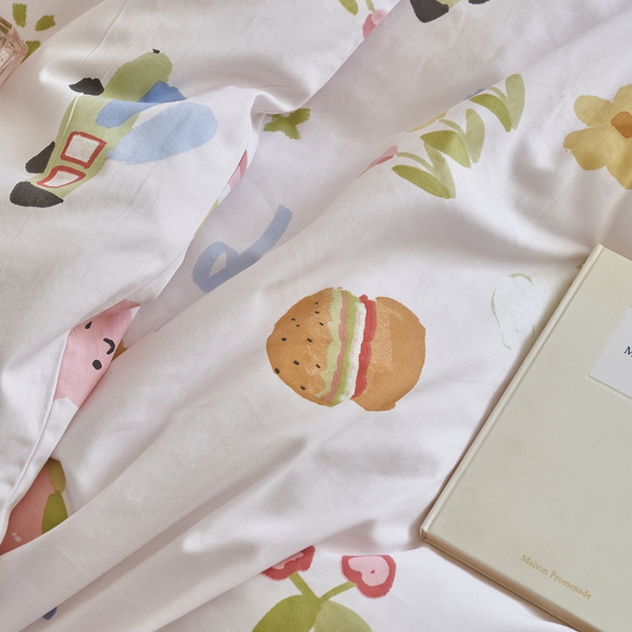 91家纺网 家纺一手货源 找家纺 窝米 2023新款13370全棉卡通风系列四件套 兔斯汉堡