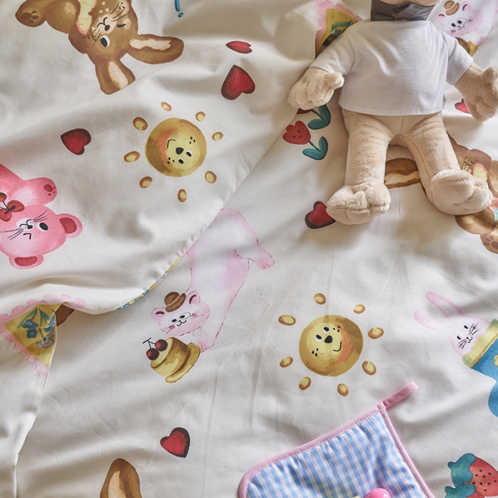 91家纺网 家纺一手货源 找家纺 窝米 2023新款13370全棉卡通风系列四件套 友趣派对