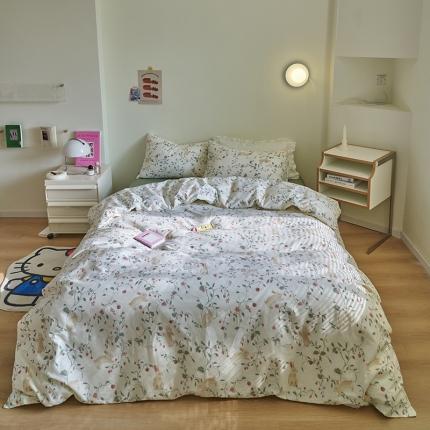 窝米 2023新款13370全棉卡通风系列四件套 月德兔