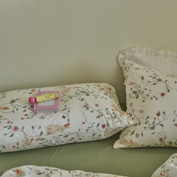 91家纺网 家纺一手货源 找家纺 窝米 2023新款13370全棉卡通风系列四件套 月德兔