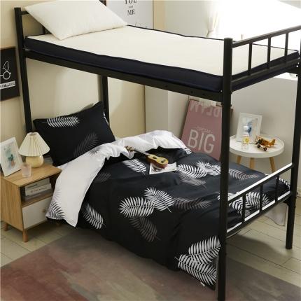 91家纺网 家纺一手货源 找家纺 曼璐家纺 2025芦荟棉学生寝室架子床套件宿舍1.5 黑叶