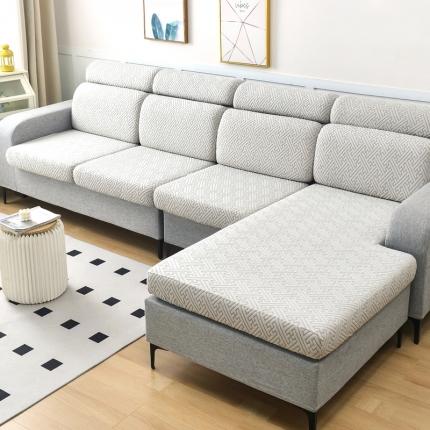 91家纺网 家纺一手货源 找家纺 千彤2023防滑防尘可拆卸水洗机洗全包款沙发套罩沙发笠-韵律系列 银灰