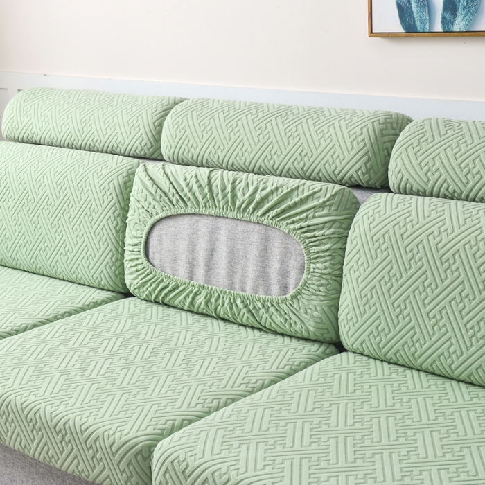 91家纺网 家纺一手货源 找家纺 千彤2023防滑防尘可拆卸水洗机洗全包款沙发套罩沙发笠-韵律系列薄荷绿
