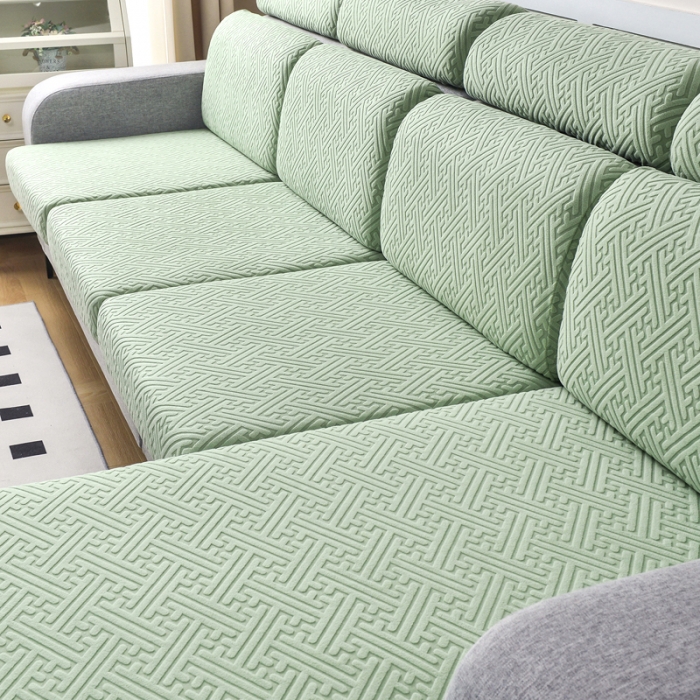91家纺网 家纺一手货源 找家纺 千彤2023防滑防尘可拆卸水洗机洗全包款沙发套罩沙发笠-韵律系列薄荷绿