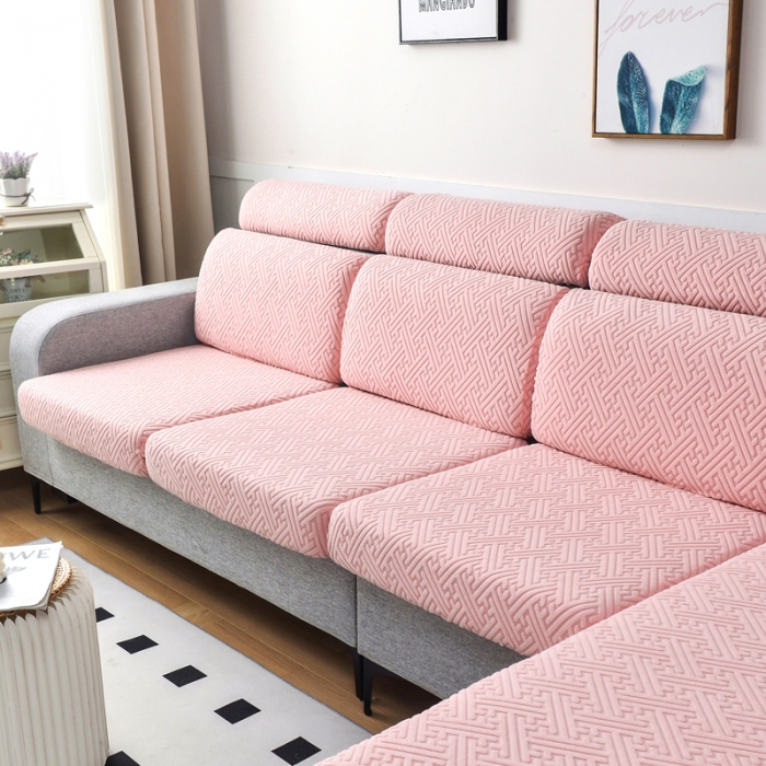 91家纺网 家纺一手货源 找家纺 千彤2023防滑防尘可拆卸水洗机洗全包款沙发套罩沙发笠-韵律系列 粉色