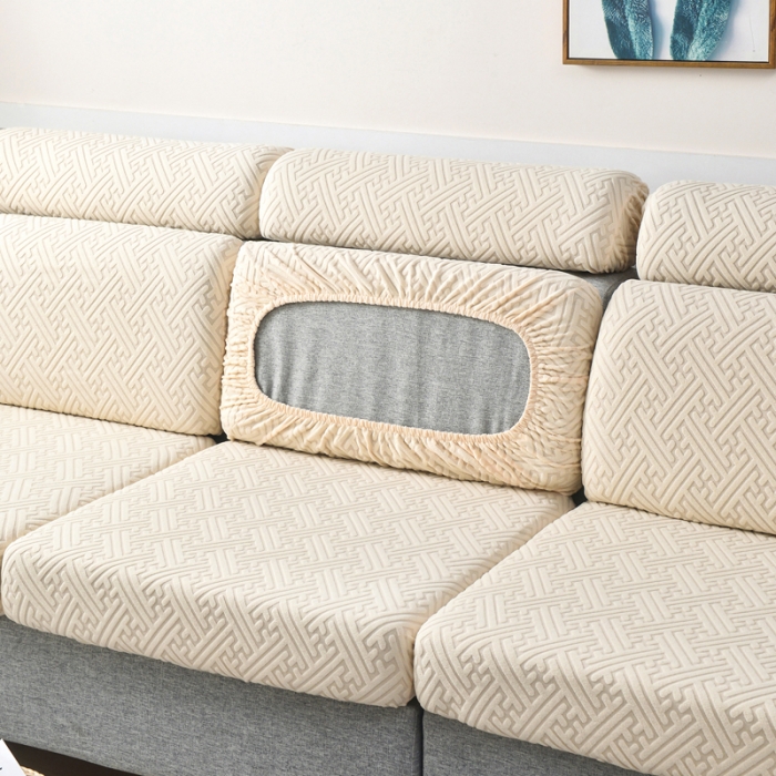 91家纺网 家纺一手货源 找家纺 千彤2023防滑防尘可拆卸水洗机洗全包款沙发套罩沙发笠-韵律系列 米白