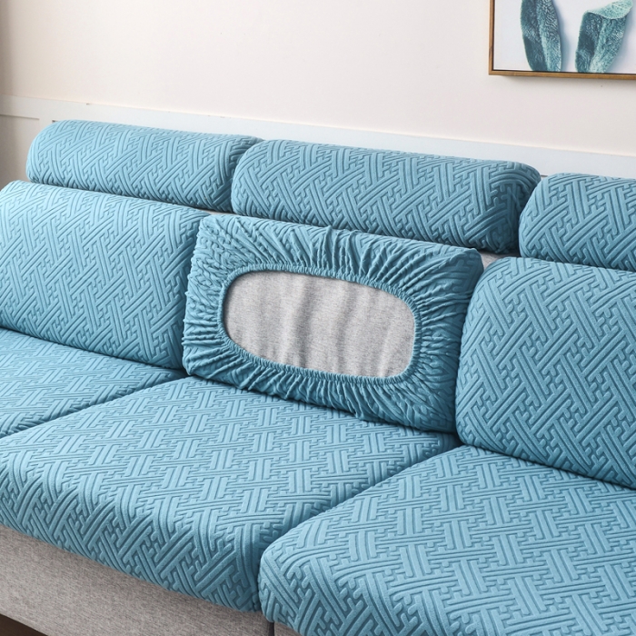 91家纺网 家纺一手货源 找家纺 千彤2023防滑防尘可拆卸水洗机洗全包款沙发套罩沙发笠-韵律系列天蓝色