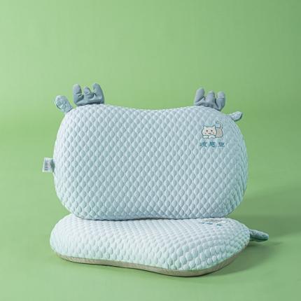 91家纺网 家纺一手货源 找家纺 芯辰 2024新款冰豆豆凉感猫肚儿童枕 蓝