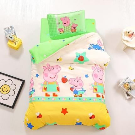 91家纺网 家纺一手货源 找家纺 总 乐秀 小猪佩奇海绵宝宝正版授权幼儿园被子多件套（不含芯三件套）