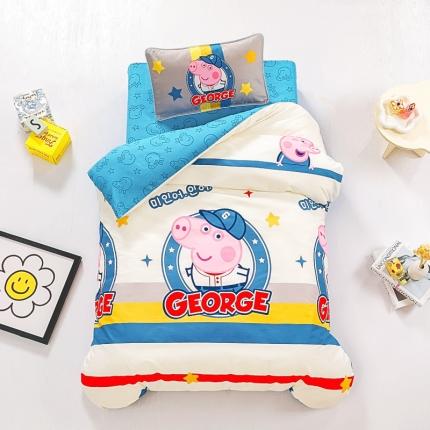 91家纺网 家纺一手货源 找家纺 总 乐秀 小猪佩奇海绵宝宝正版授权幼儿园被子多件套（不含芯三件套）