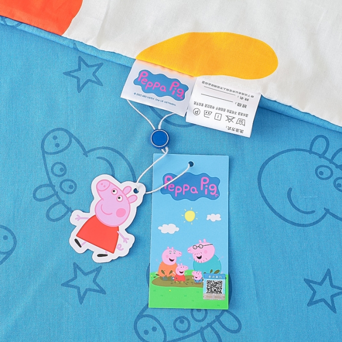 91家纺网 家纺一手货源 找家纺 乐秀 2023新款小猪佩奇正版授权幼儿园被子多件套（不含芯三件套） 彩虹佩奇