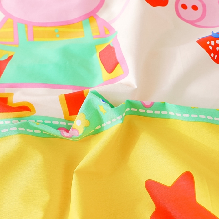 91家纺网 家纺一手货源 找家纺 乐秀 2023新款小猪佩奇正版授权幼儿园被子多件套（不含芯三件套） 草莓佩奇