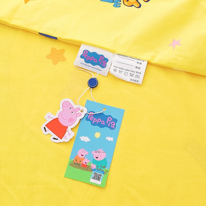 91家纺网 家纺一手货源 找家纺 乐秀 2023新款小猪佩奇正版授权幼儿园被子多件套（不含芯三件套） 滑轮佩奇