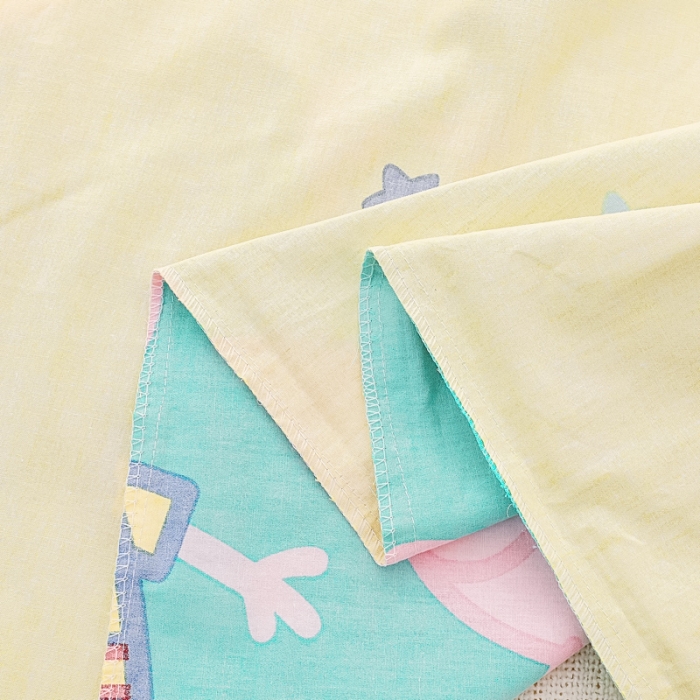 91家纺网 家纺一手货源 找家纺 乐秀 2023新款小猪佩奇正版授权幼儿园被子多件套（不含芯三件套） 滑轮佩奇