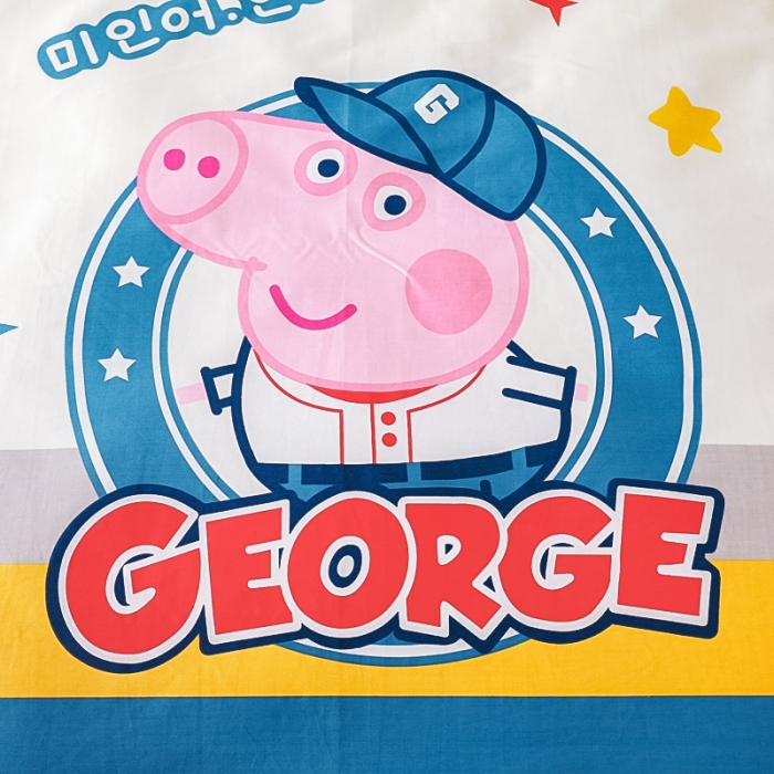 91家纺网 家纺一手货源 找家纺 乐秀 2023新款小猪佩奇正版授权幼儿园被子多件套（不含芯三件套） 乔治队长