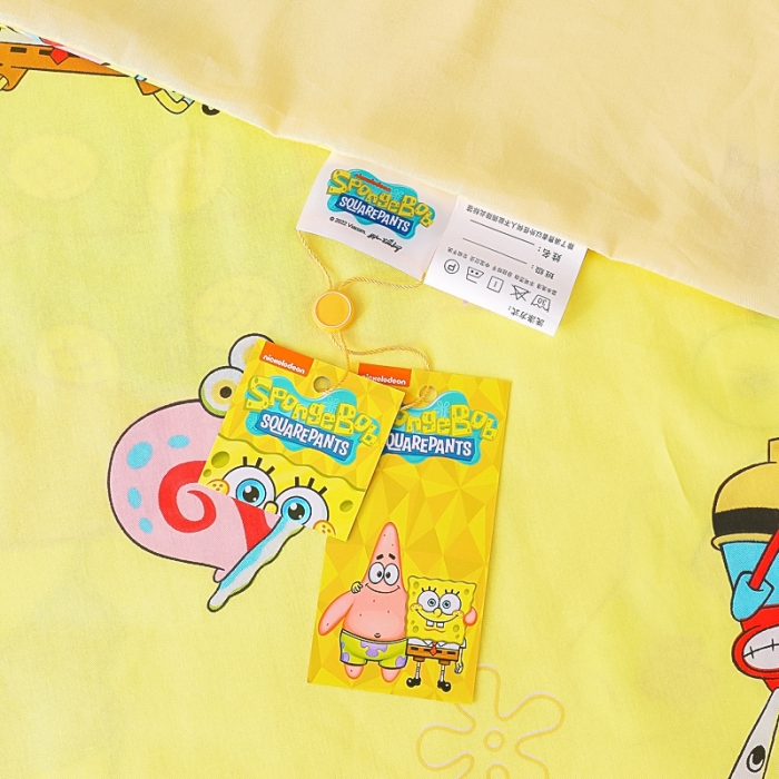 91家纺网 家纺一手货源 找家纺 海绵宝宝正版授权幼儿园被子多件套（不含芯三件套） 椰树海绵宝宝