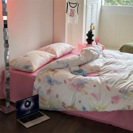 91家纺网 家纺一手货源 找家纺 （总）昔可 2023新款夏日多巴胺全棉四件套