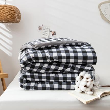 91家纺网 家纺一手货源 找家纺 森林人 2022新款A类水洗棉立体大豆被-印花 灰中格