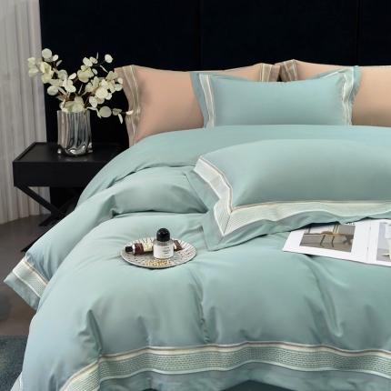 榻尚 秋冬新款纯棉抗菌轻磨毛刺绣四件套 伊卡芙-兰