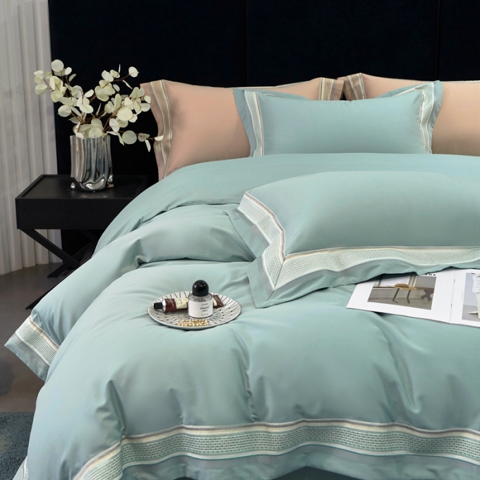 91家纺网 家纺一手货源 找家纺 榻尚 秋冬新款纯棉抗菌轻磨毛刺绣四件套 伊卡芙-兰