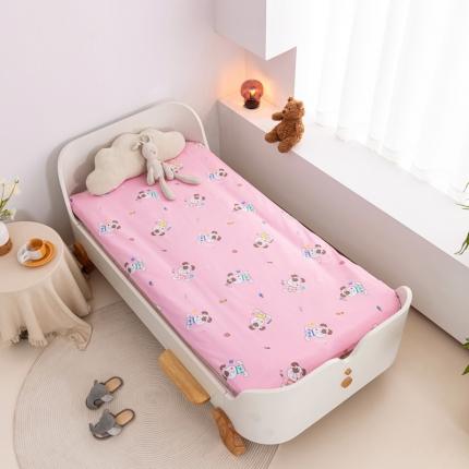 91家纺网 家纺一手货源 找家纺 喜多兔 2023新款40S纯棉印花抗菌床垫 快乐狗宝贝粉色