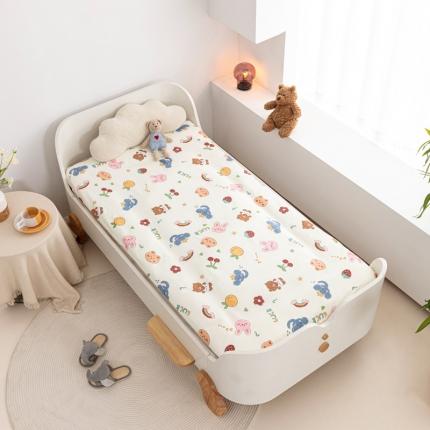 喜多兔 2023新款40S纯棉印花抗菌床垫 动物伙伴米色