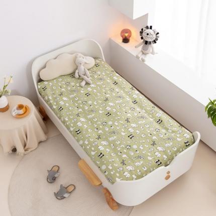 喜多兔 2023新款40S纯棉印花抗菌床垫 动物集绿色