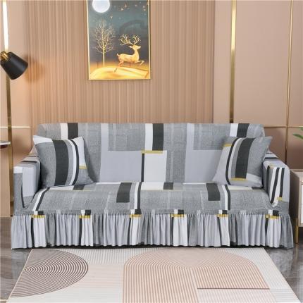 91家纺网 家纺一手货源 找家纺 雅竹 极简风裙边款沙发套 轻奢