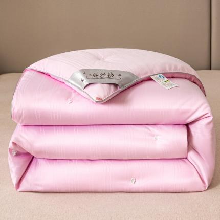 恒鑫 2025新款全棉提花桑蚕丝夏被春秋被冬被子母被被芯 粉色