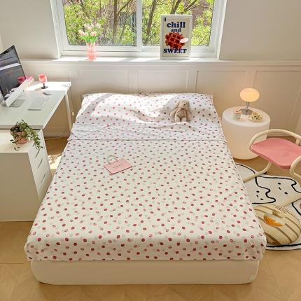 雅居纺 2023新款全棉印花隔脏睡袋 布丁草莓