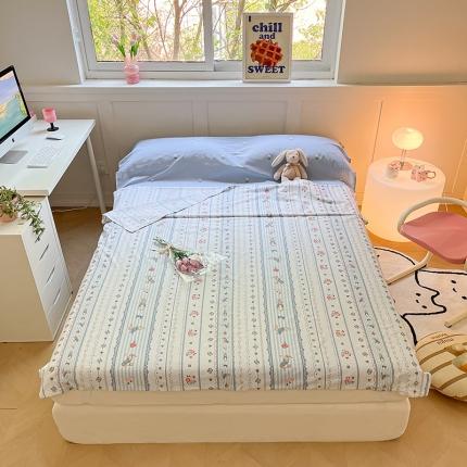 雅居纺 2023新款全棉印花隔脏睡袋 蓝铃