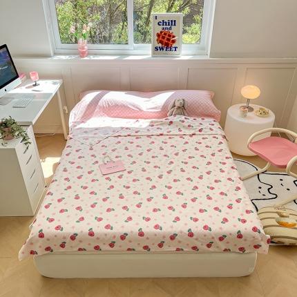 雅居纺 2023新款全棉印花隔脏睡袋 小红花朵