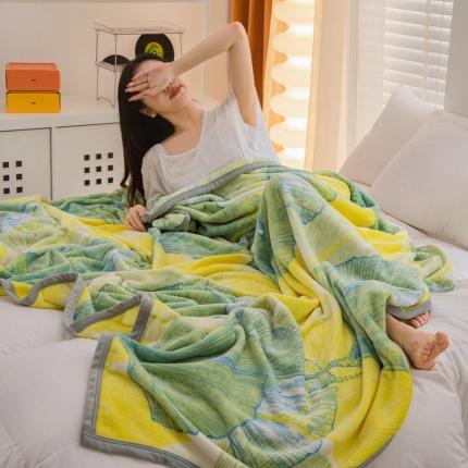 91家纺网 家纺一手货源 找家纺 （总）卡琪曼 2023新款纯色加厚牛奶绒法兰绒毛毯子办公室午睡盖毯