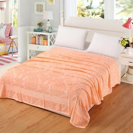 悦然 2024新款老式全棉毛巾被夏被 橙色