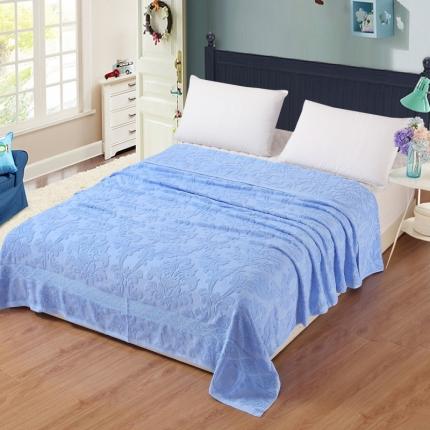 悦然 2024新款老式全棉毛巾被夏被 蓝色