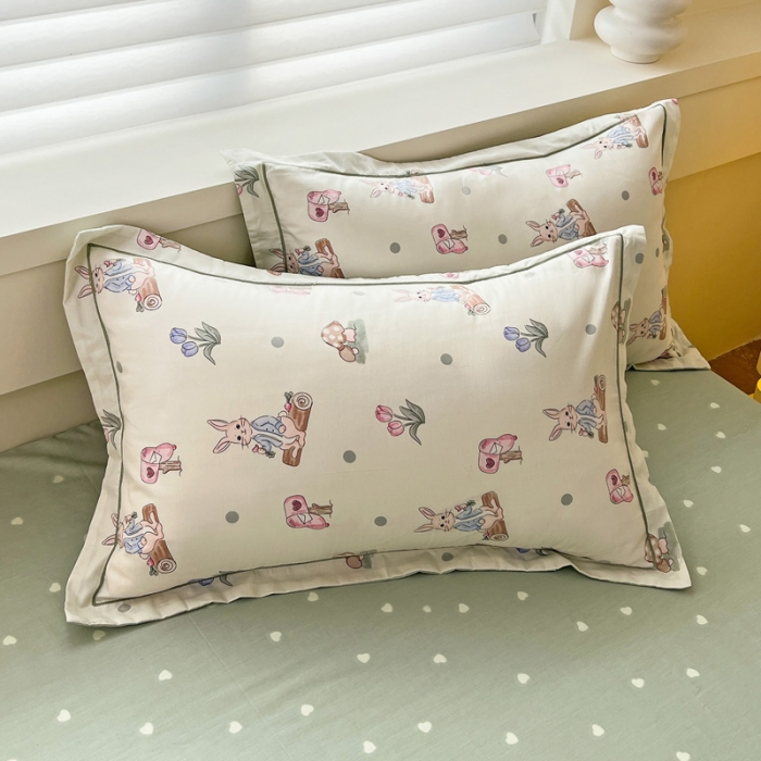 91家纺网 家纺一手货源 找家纺 乐童 2024网红直播爆款吊边＋一字绣工艺款四件套（九） 兔宝