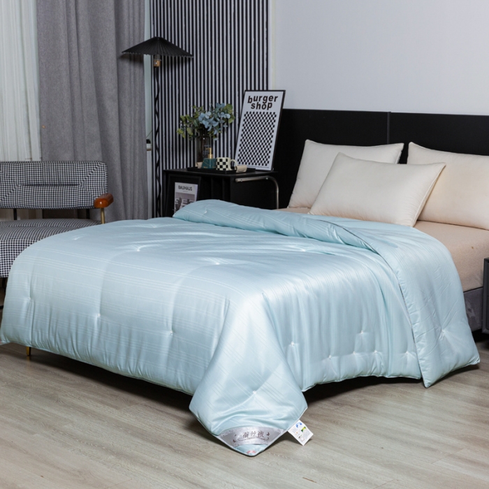 91家纺网 家纺一手货源 找家纺 恒鑫 2025新款全棉提花桑蚕丝夏被春秋被冬被子母被被芯 水草兰