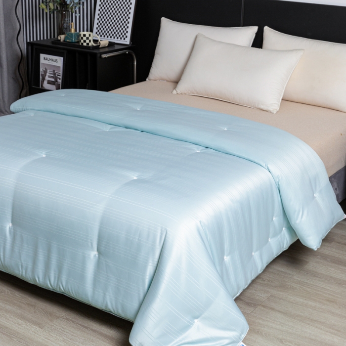 91家纺网 家纺一手货源 找家纺 恒鑫 2025新款全棉提花桑蚕丝夏被春秋被冬被子母被被芯 水草兰